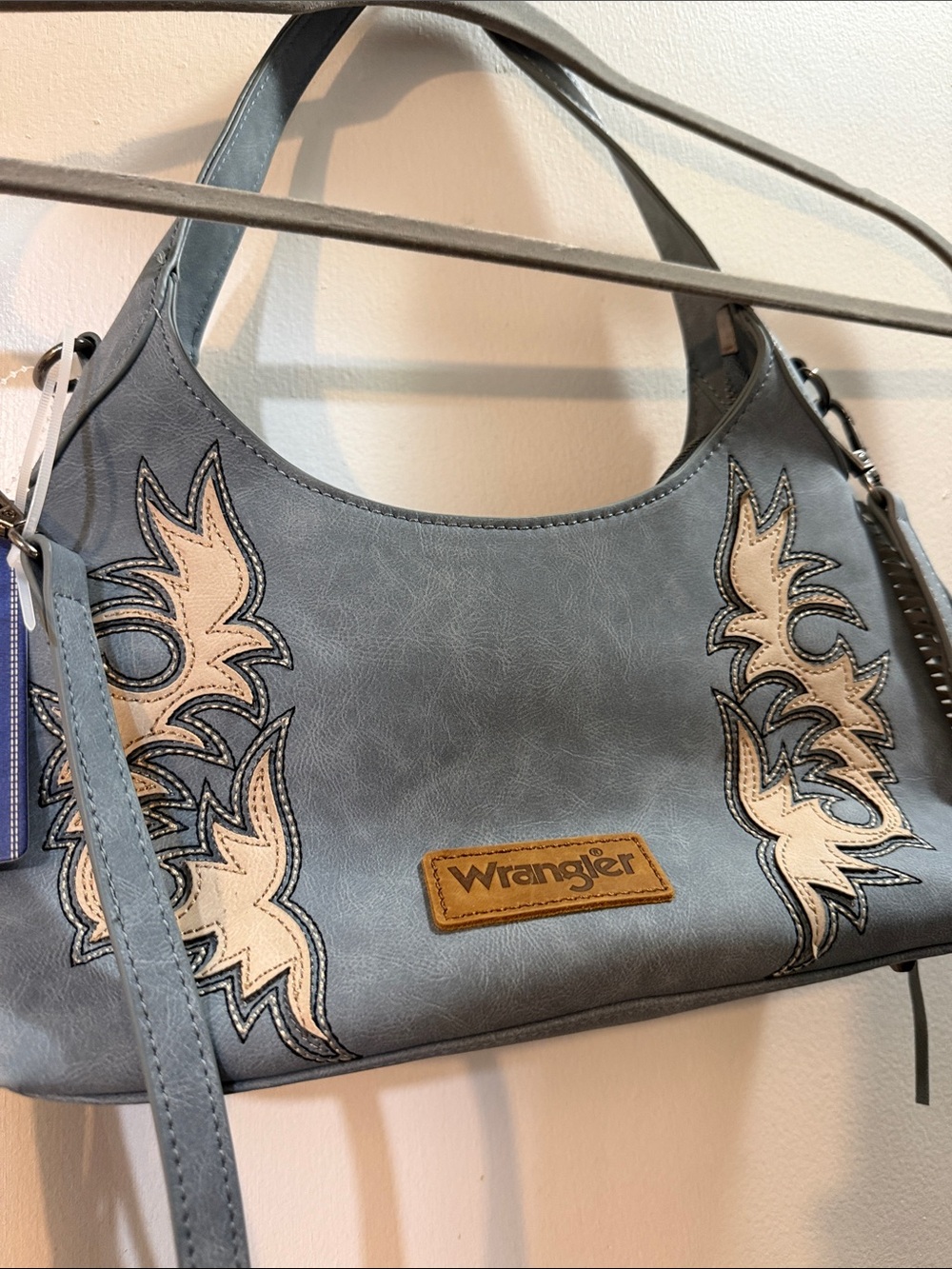 NWT! Wrangler Purse Light Blue Fringe